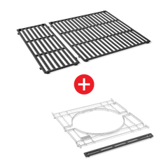 WEBER CRAFTED Porcelain-Enameled Cast-Iron Cooking Grates & Frame Kit – SPIRIT 300 series, SEARWOOD 600, & SMOKEFIRE EX4